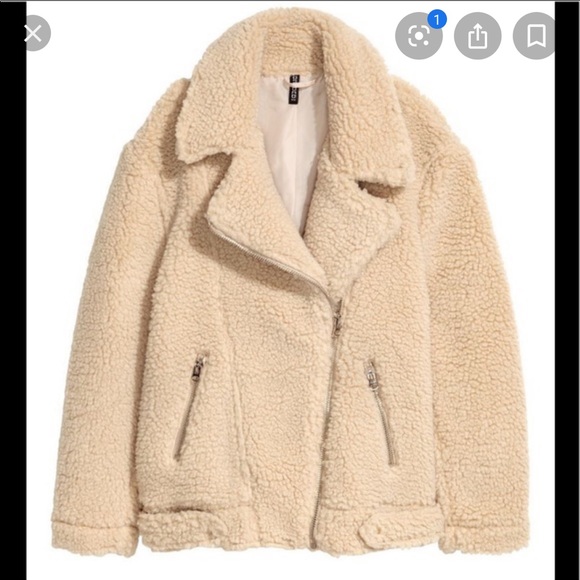 H&M Jackets & Blazers - H&M pile (Sherpa) moto jacket